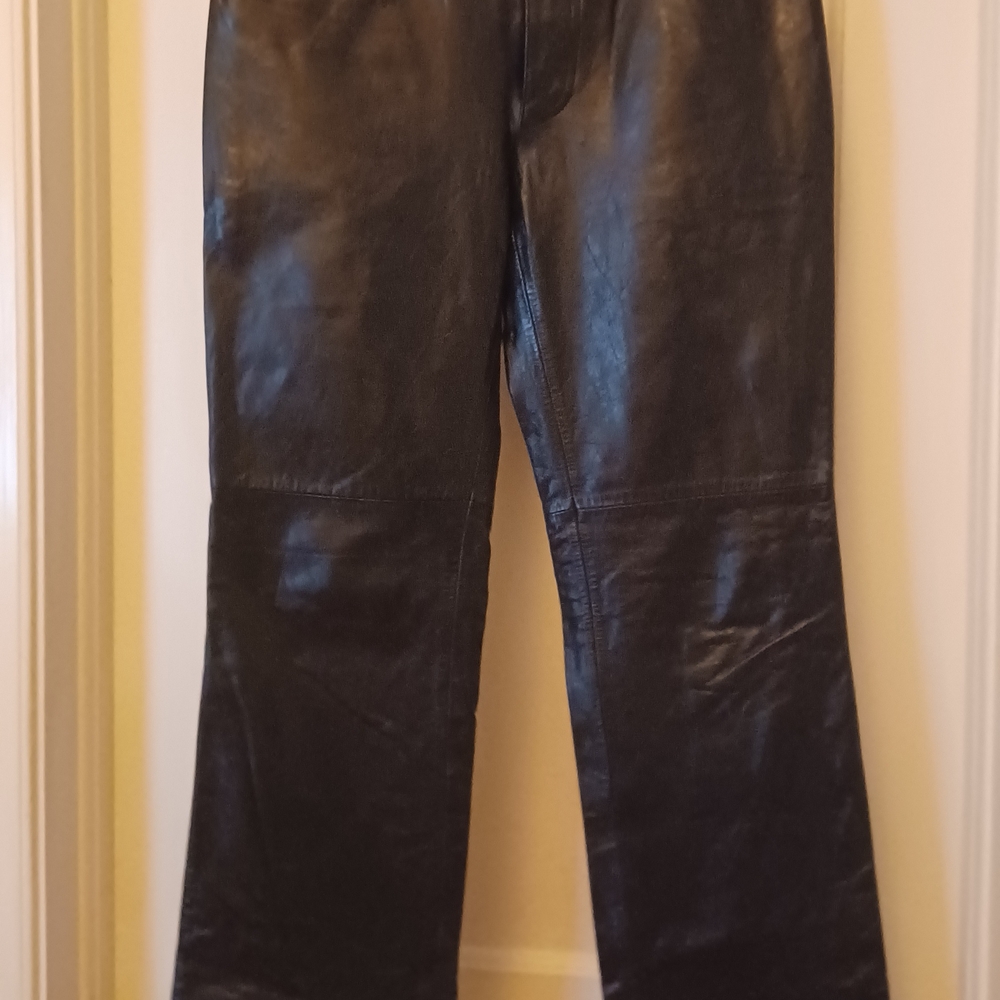 SOLD!!! GAP Black Leather Boot Cut Pants